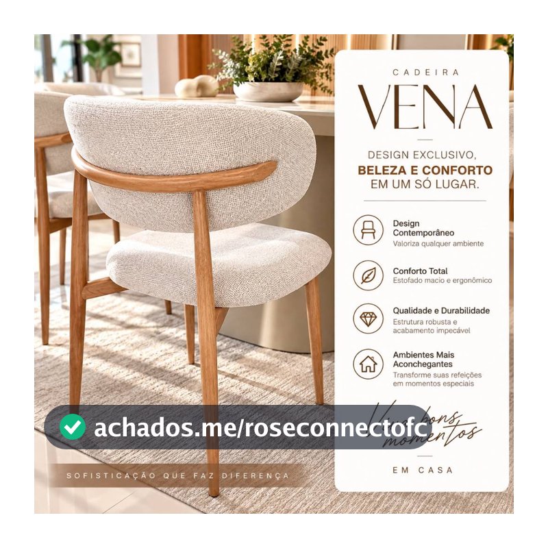 Kit 2 Cadeiras Sala de Jantar Orgânicas Estofadas Linho Off White  Cozinha Moderna Estrutura Reforçada Em Aço