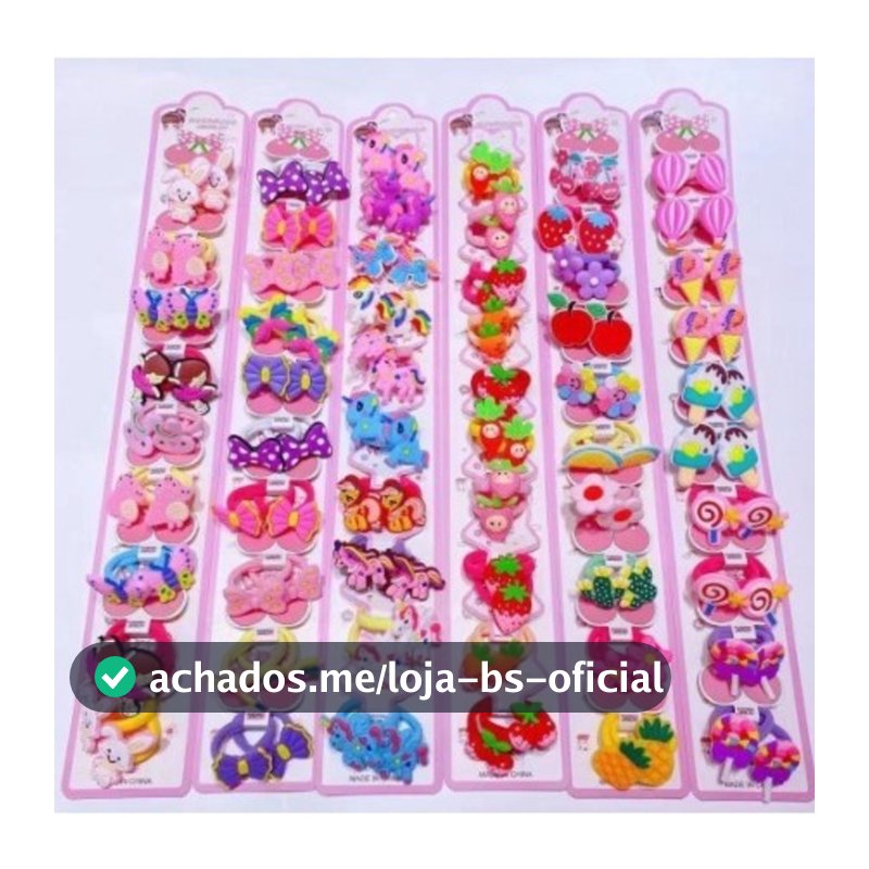 KIT 40 unidades de xuxinhas com Detalhes de Silicone Laço/Coroa/Unicornio/muitos Modelo Aleatorio