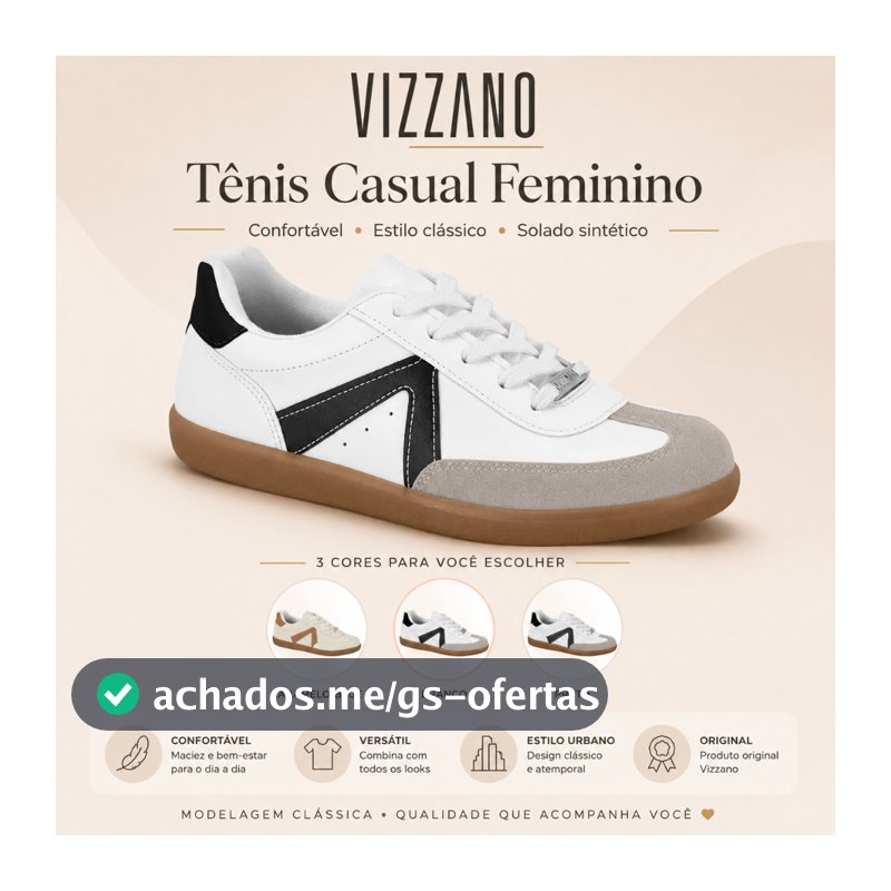 Sapato Feminino Vizzano Casual Modelagem Clássica Solado Sintético Original