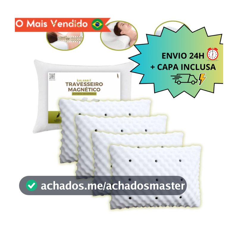 KIT Travesseiro Magnético Anti Ronco Ortopédico Massageador Anatomico Alivia Dor ENVIO IMEDIATO