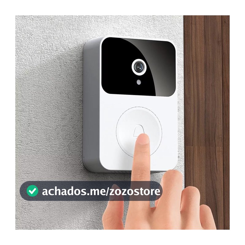 Campainha Com Câmera Vídeo Porteiro Sem Fio Wi-Fi HD Inteligente Smart Home Vê Pelo Celular Recarregável