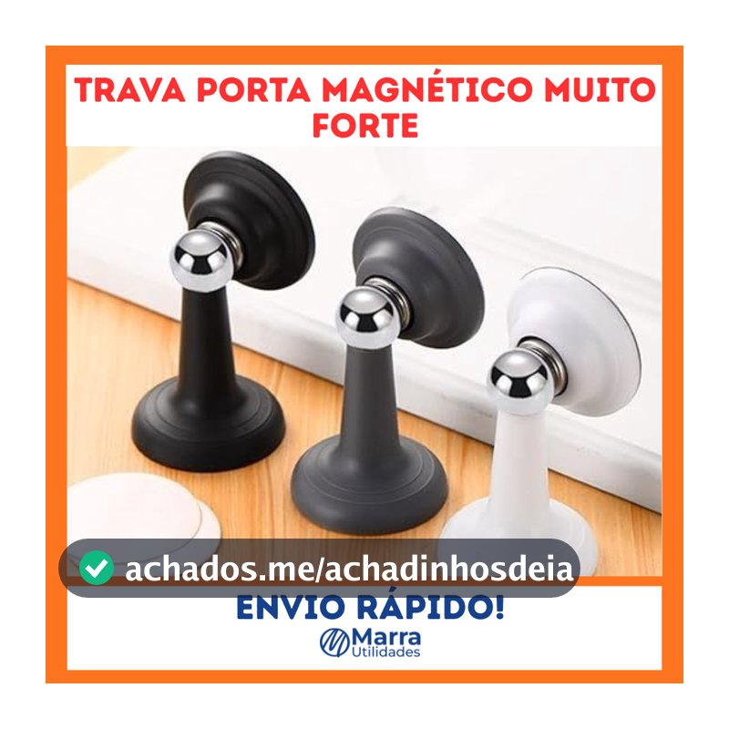 Prendedor Fixador Trava Porta inox Magnético Adesivo Inox Grande Batente imã