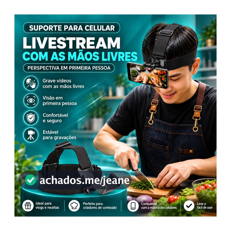 ABO Braet Montado Na Cabeça Ajustável Transmissão Ao Vivo Suporte Do Telefone Móvel Perspectiva De Primeira Pessoa Prese