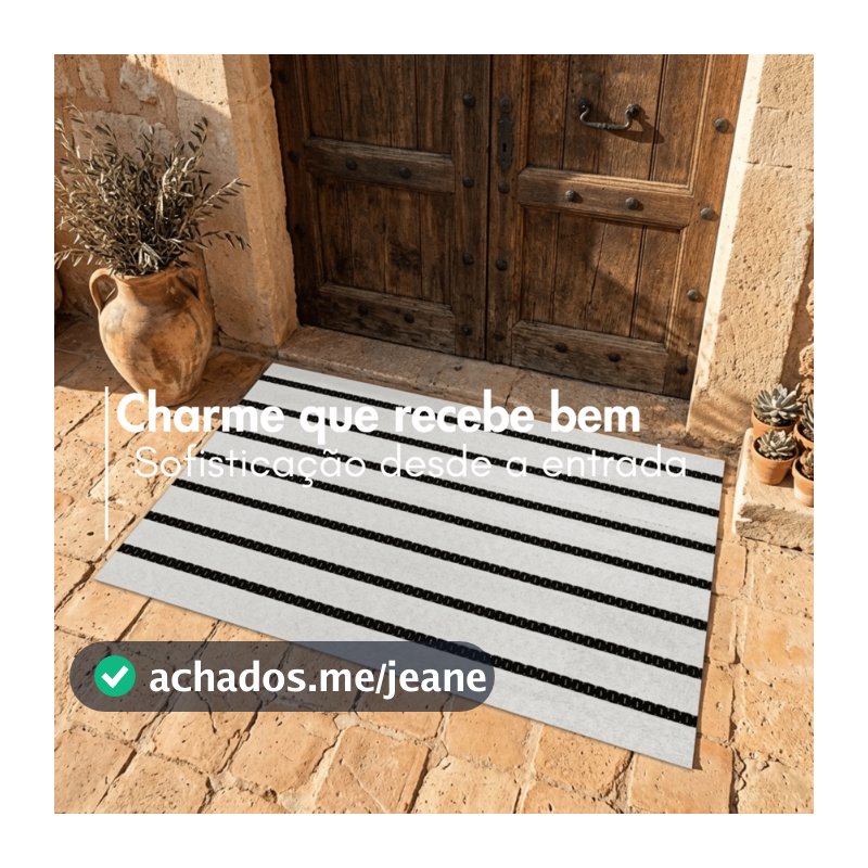 Tapetinho Prêmio 45x70cm 100% Algodão Artesanal Decorativo para Entrada Sala Quarto e Cozinha