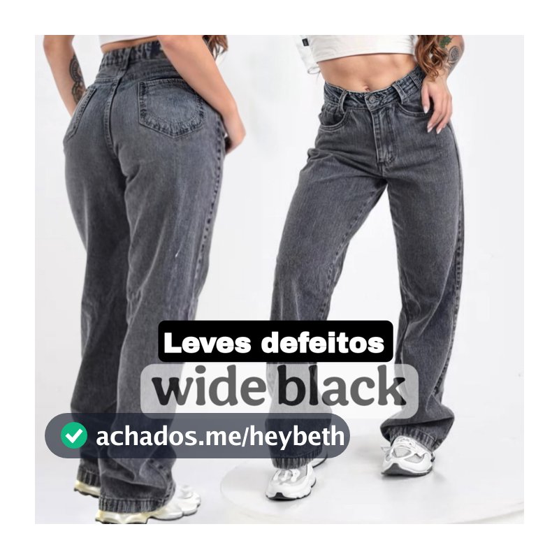 Calça Jeans Feminina Wide Leg LEVES DEFEITOS Alto Padrão Lançamento