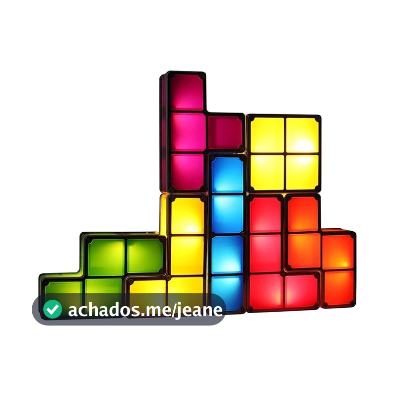 Luminária Abajur Jogo Tetris Montável Led Casa