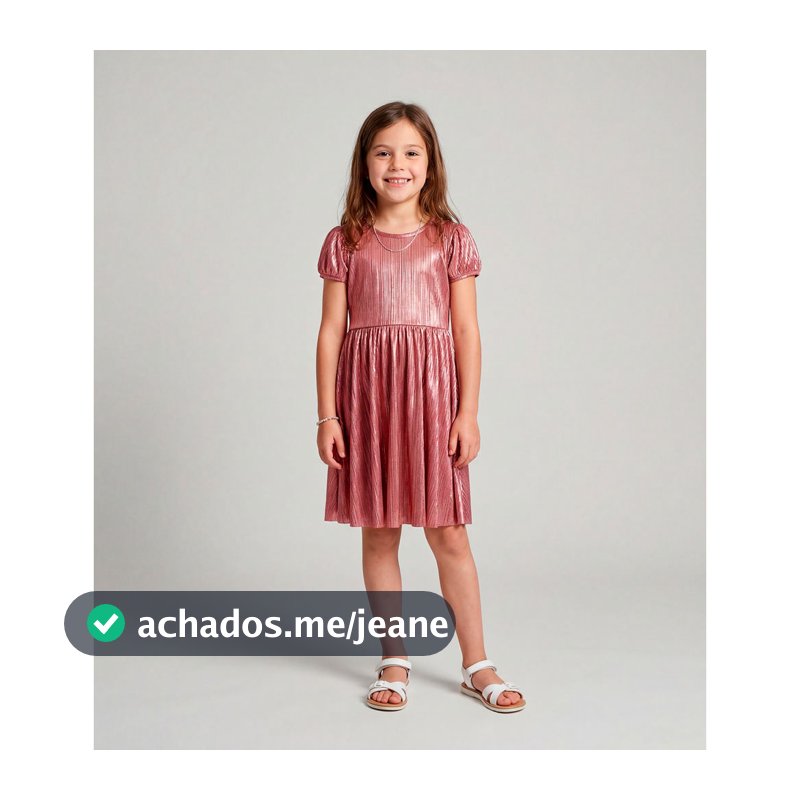 Vestido em Malha Plissada Shiny Trick Nick Unica