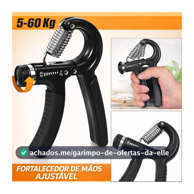 Hand Grip Flexor De Punho Exercício Para Mãos Ajustável Mola Treinar Antebraço 60kg