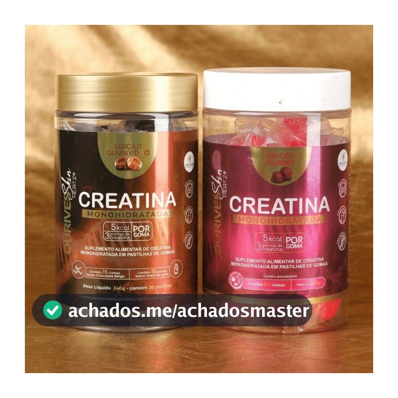Gummy 3g De Creatina Frutas Vermelhas e Chocolate Belga + Doce de leite Zero Açúcar Zero Lactose Força Bem Estar Energia