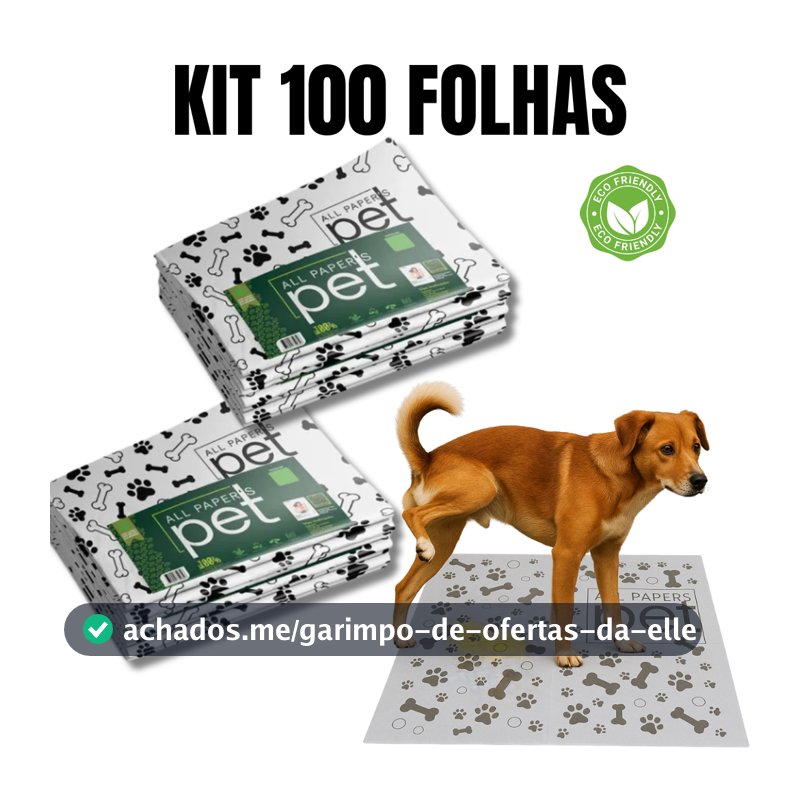 Kit Jornal Pet Higiênico 50/100/150/200 Folhas Biodegradável Atóxico Não Mancha