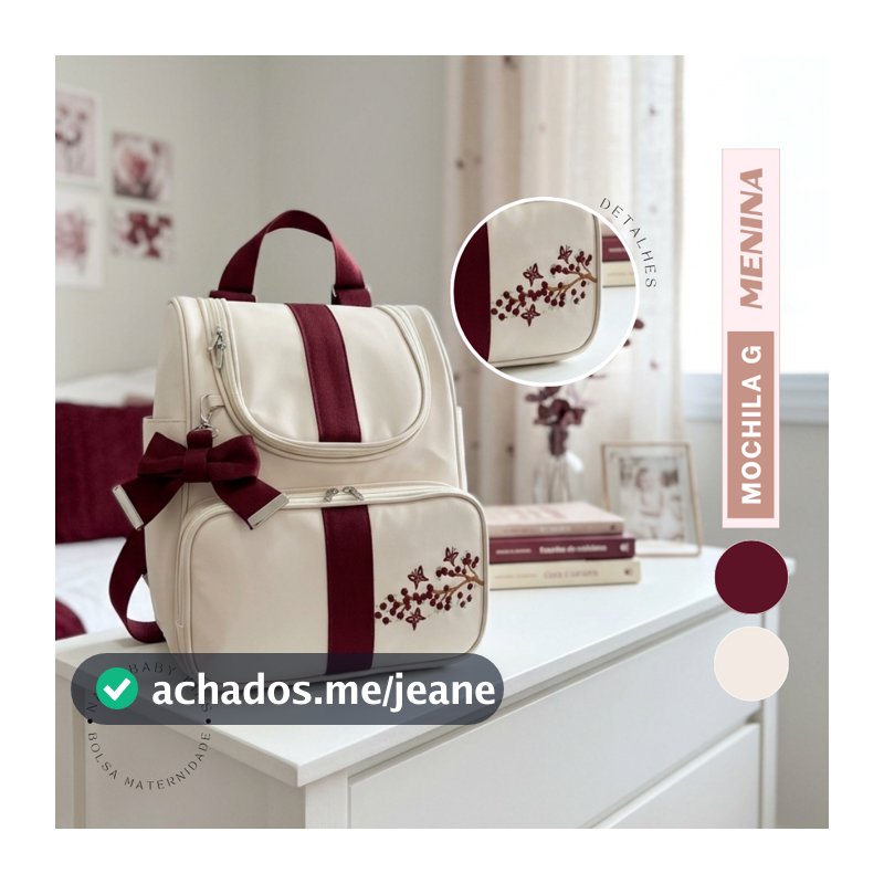 Mochila Maternidade Bordado Luxo Menino l Menina l térmica e Impermeável