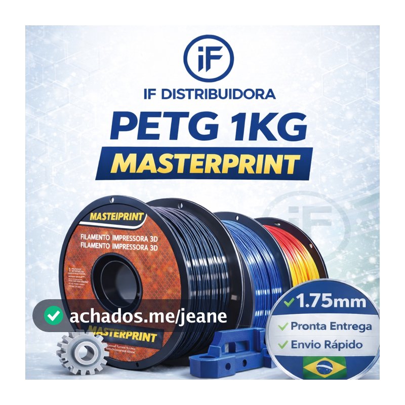 Filamento PETG 1Kg 1.75mm MasterPrint Premium Alta Resistência p/ Impressora 3D – Várias Cores