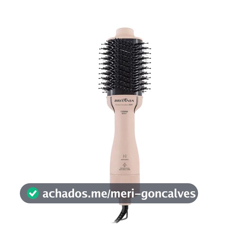 Escova Secadora Britânia Bec07r  Cabo Giratório 1300w Bivolt