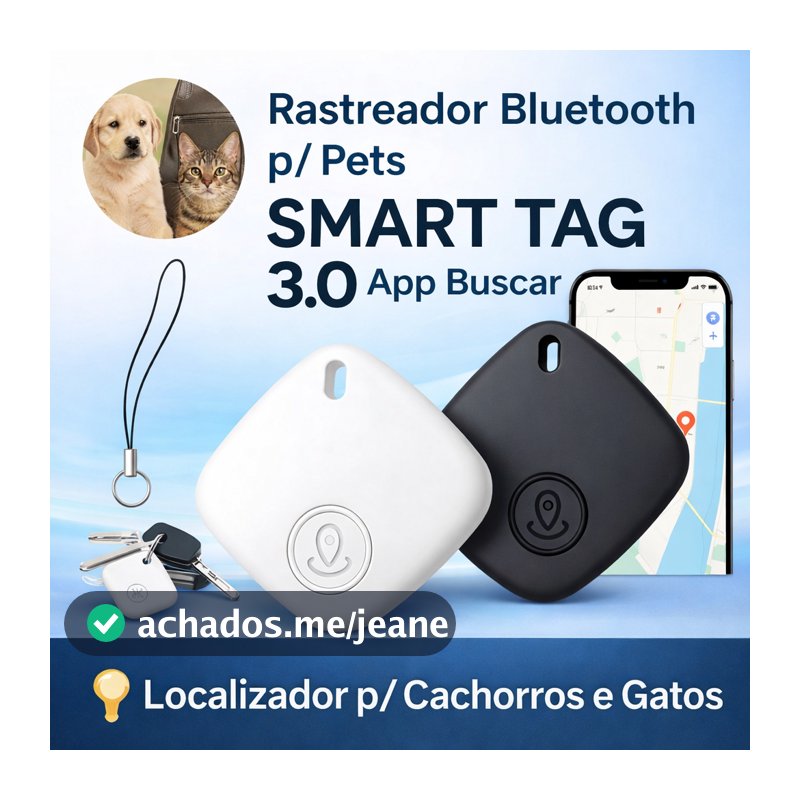 Rastreador Smart Tag iPhone Find My Sem Mensalidade Localizador Bluetooth Pet Chaves IOS