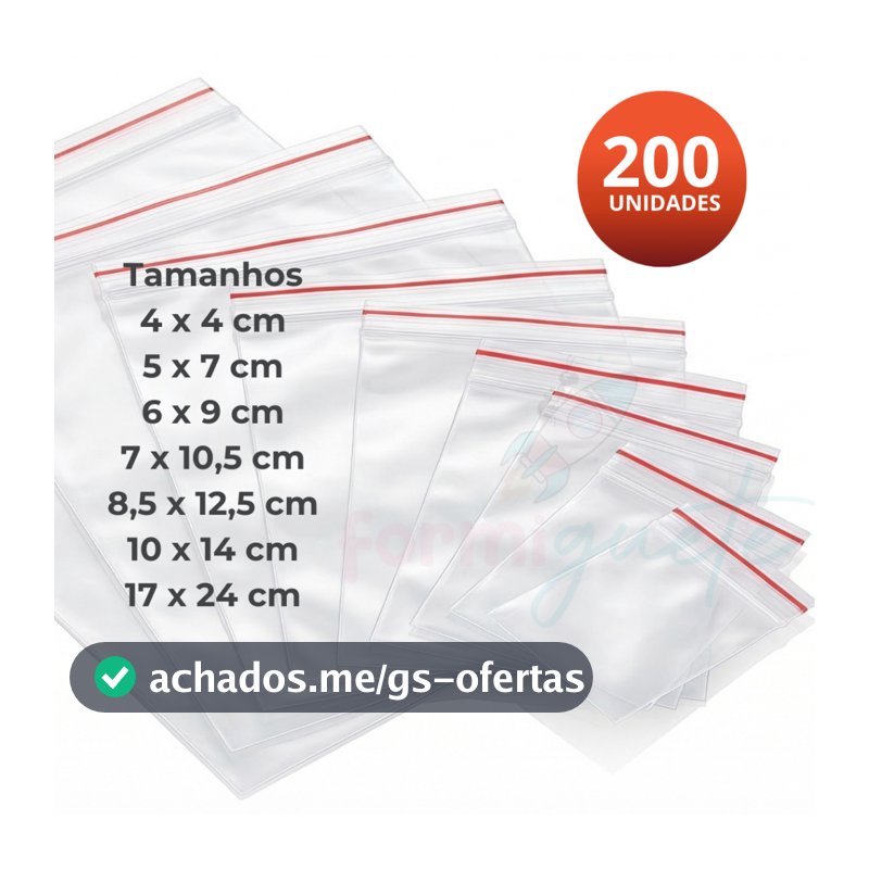 200 Sacos Zip hermético plástico abre e fecha fechamento lock alta vedação