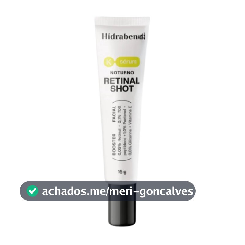 Hidrabene K-Sérum Noturno Retinal Shot Booster Facial Antissinais com Peptídeos e Pantenol 15g