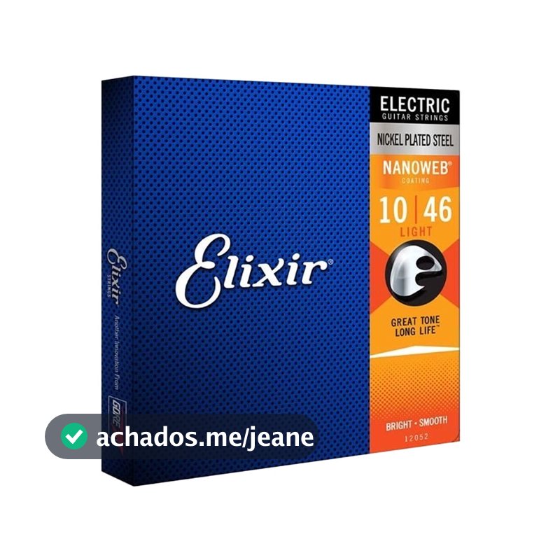 Encordoamento Elixir Nanoweb 12052 para Guitarra 010 Light