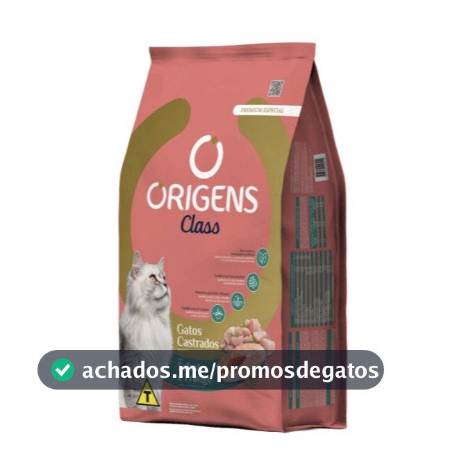 Ração Origens Class Gatos Castrados Sabor Salmão e Frango 10,1kg Adimax