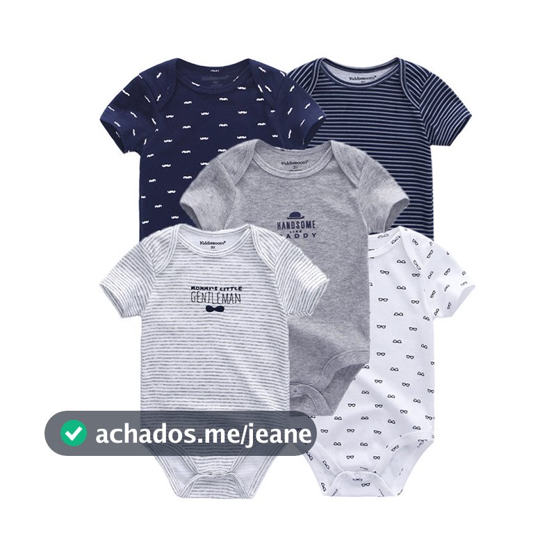 Kiddiezoom 5 Peças Moda Recém-Nascido Desenho Animado Manga Curta Bebê Menino Menina Bodysuits Macios 100 % Algodão Maca