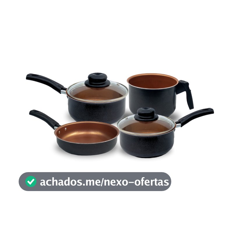 Jogo De Panela Teflon Kit Conjunto Panelas Veneza Antiaderente Forte 4 Pcs