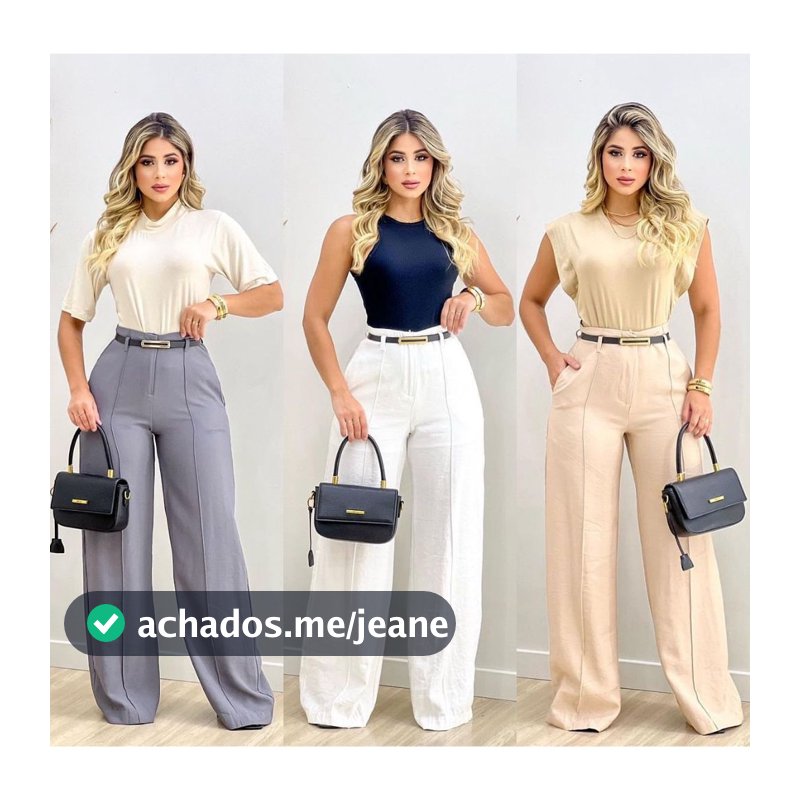 Calça Feminina Pantalona Wide Leg Duna com Botão | TAMANHO: P / M / G / GG
