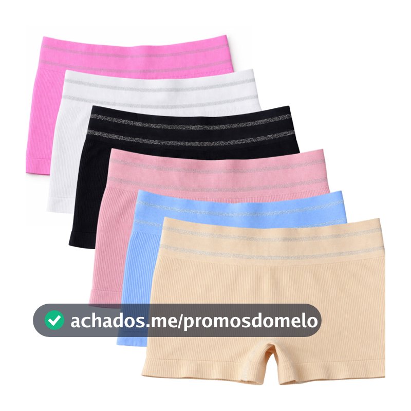 Kit Calcinhas Shortinho Boxer Adulto Feminina Lisa Confortável