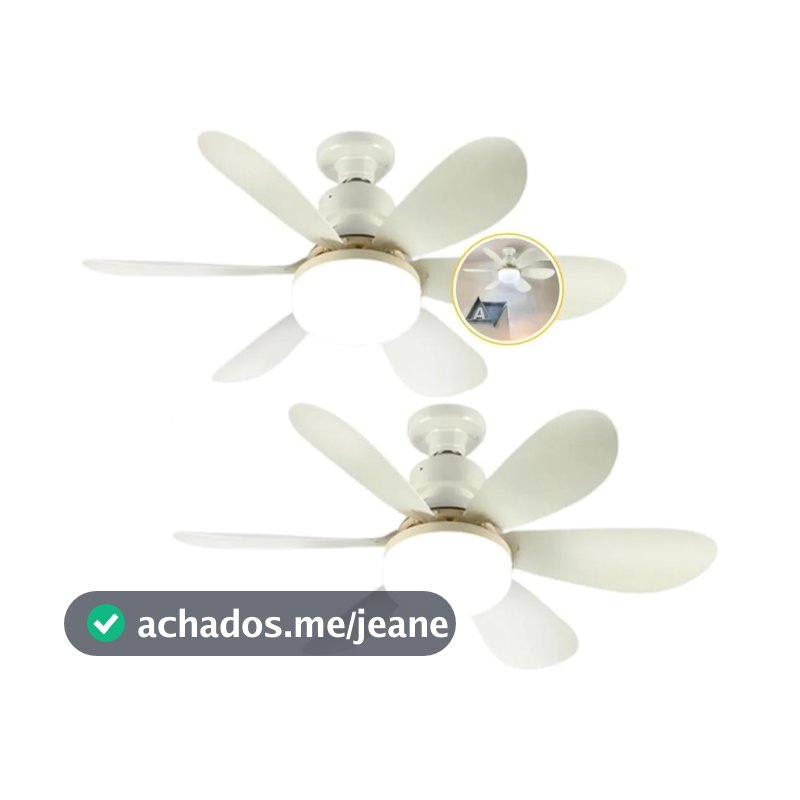 Kit 2 Ventiladores de teto Com Luz 3 em 1 com Controle Remoto Bivolt LED 110V-220V