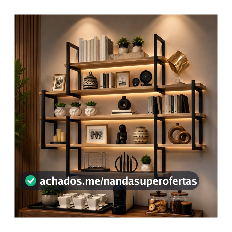 Prateleira Moderna Inovadora Organizadora Decorativa Suspensa Fixa Parede 120cm