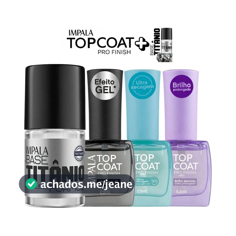 Impala Kit 3 Top Coat Pro Finish + 1 Base Titanio Formol