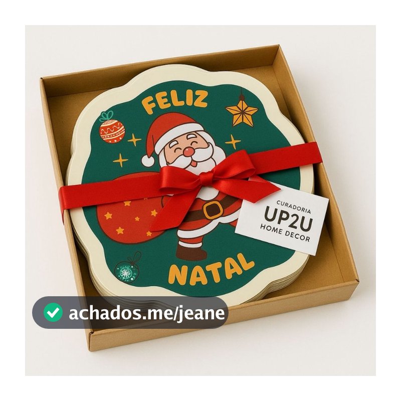 Kit 8 Sousplat Jogo Americano Decoração de Natal Mesa Posta