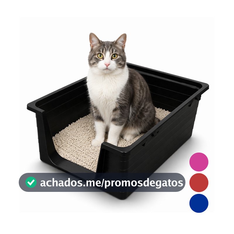 Caixa de Areia Grande Sanitário Para Gatos Pet Bordas Altas Anti Sujeira Bandeja Abertura Frontal
