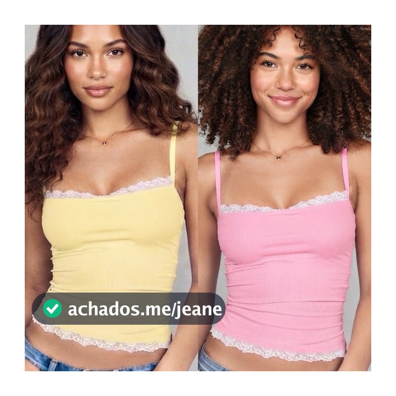 Blusa Cropped Regata feminina alcinha com renda ,malha suplex .estilosa,moda gringa,tendencia