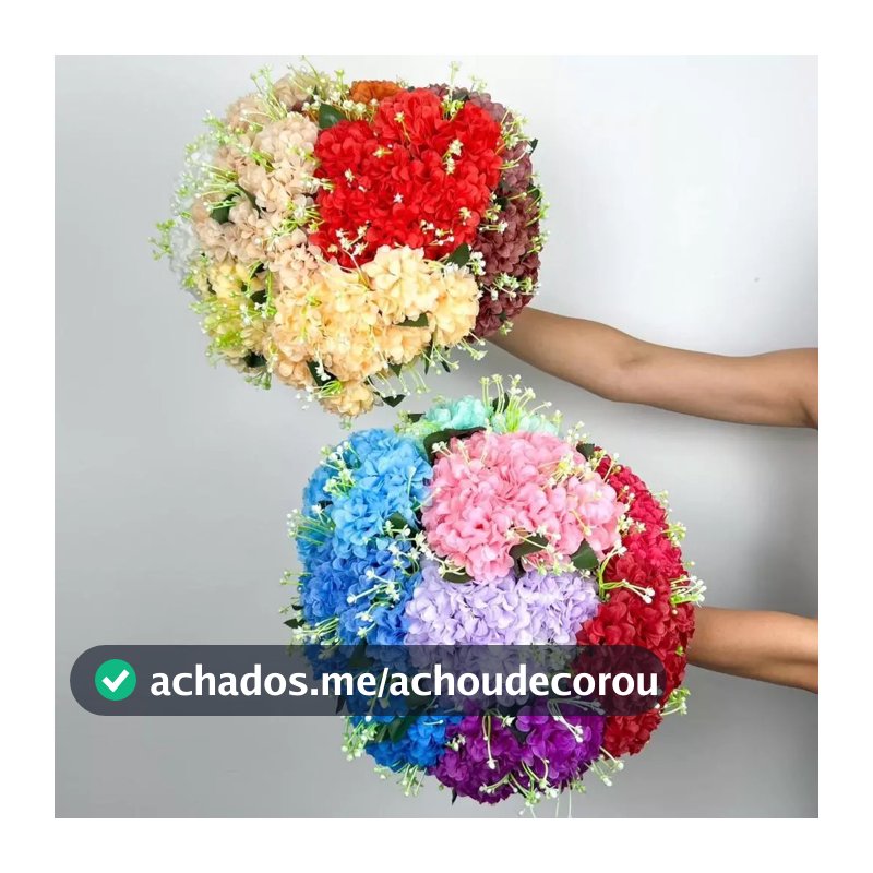 Buquê de Pompom grande artificial com 9 flores - BY800578