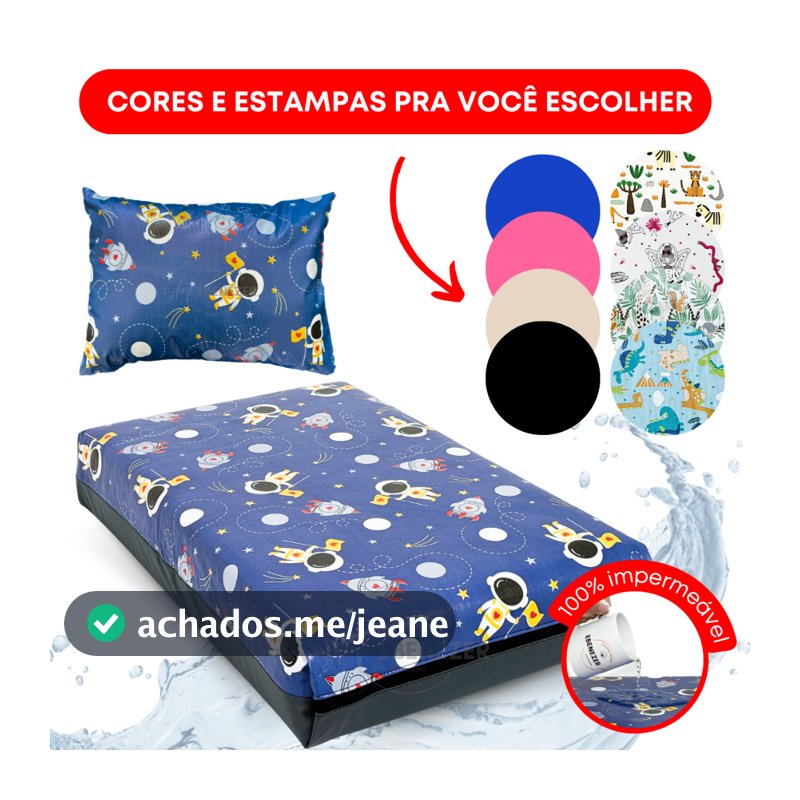 Capa Colchão Impermeável Protetor Berço Mini Cama Solteiro Fronha Travesseiro Impermeável Antixixi