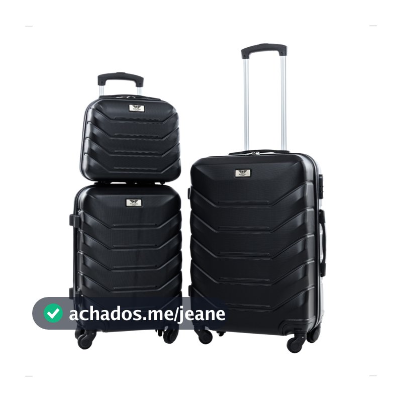 Kit Malas De Viagem Bordo Anac 10kg + 23kg + Frasqueira Abs Rodinhas 360° Cadeado Rodinhas Removível