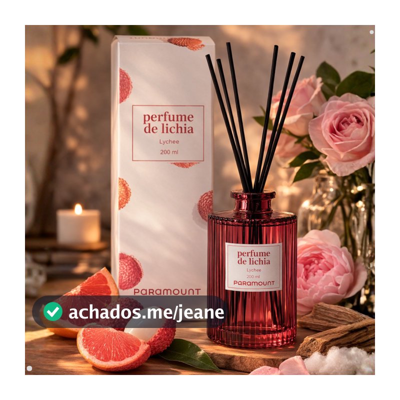 Difusor De Ambiente Com Varetas Perfume De Lichia Cheiroso 200ml - Varios Cheiros Maravilhosos
