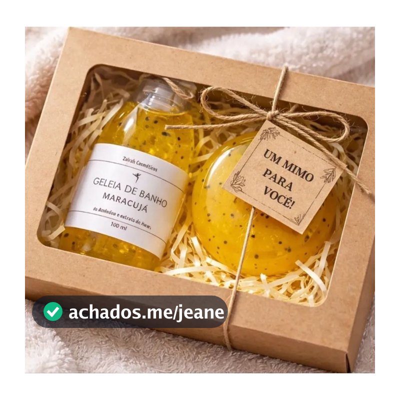 Kit Presente Banho | Geleia de Banho + Sabonete Artesanal de Melancia ou Maracujá Aromaterapia Cuidados com Pele Vegano