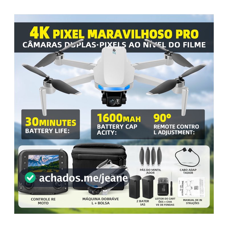 Drone profissional S-X1, com GPS, tela de 4,5 polegadas com resolução 4K, drone triaxial