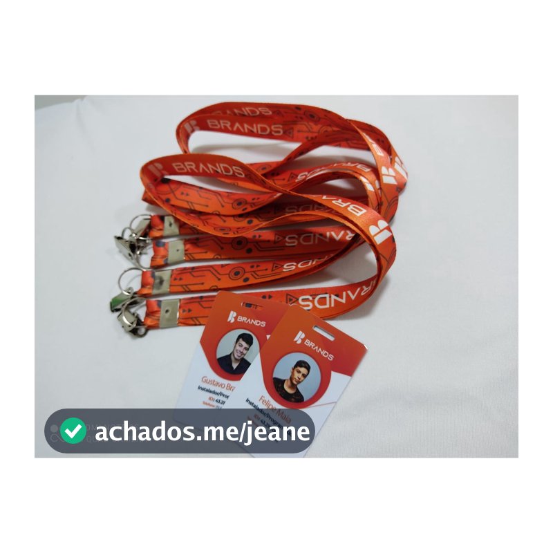 Crachá em pvc + cordão personalizado arte grátis