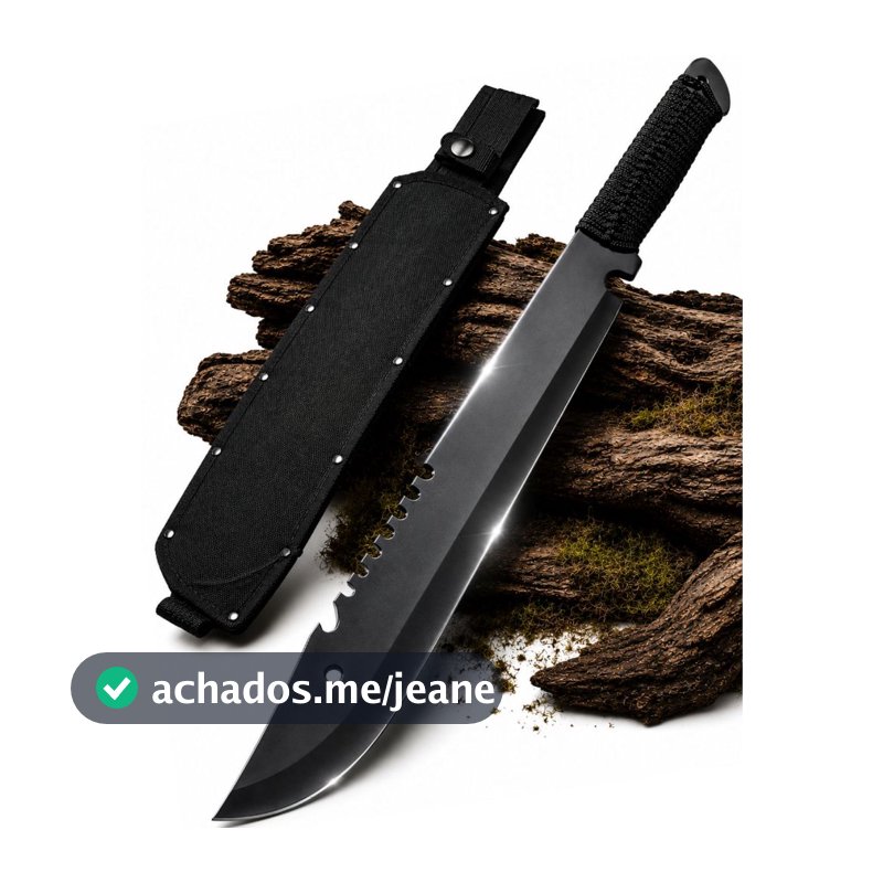 Facão Esportivo Ferramenta Camping Trabalho Sitio Fazenda Super Afiado - Feito em Aço Inox Resistente