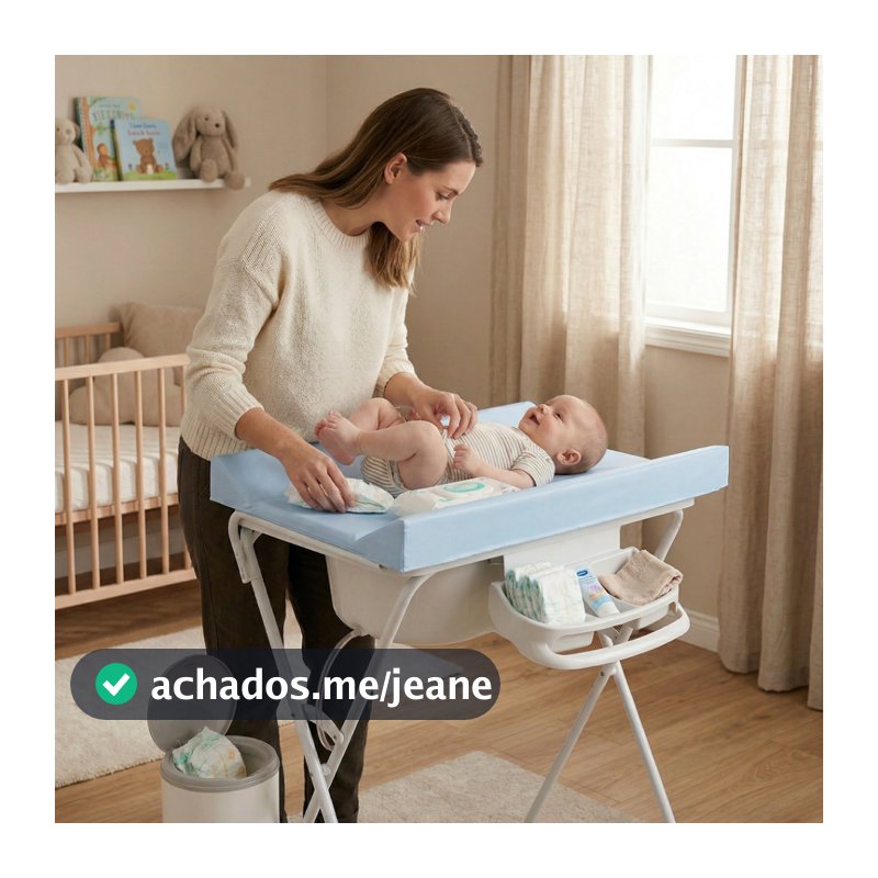 Banheira Luxo c/ Suporte Dobrável, Trocador, Saboneteira, Tanque 25L p/ até 30Kg e Mangueira de Escoamento