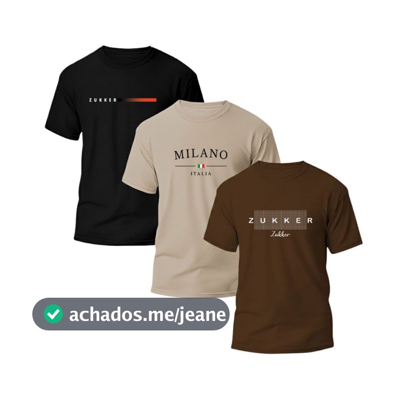Kit 3 Camiseta Masculina Camisa 100% Algodão Blusa Confortável Oferta Envio Imediato