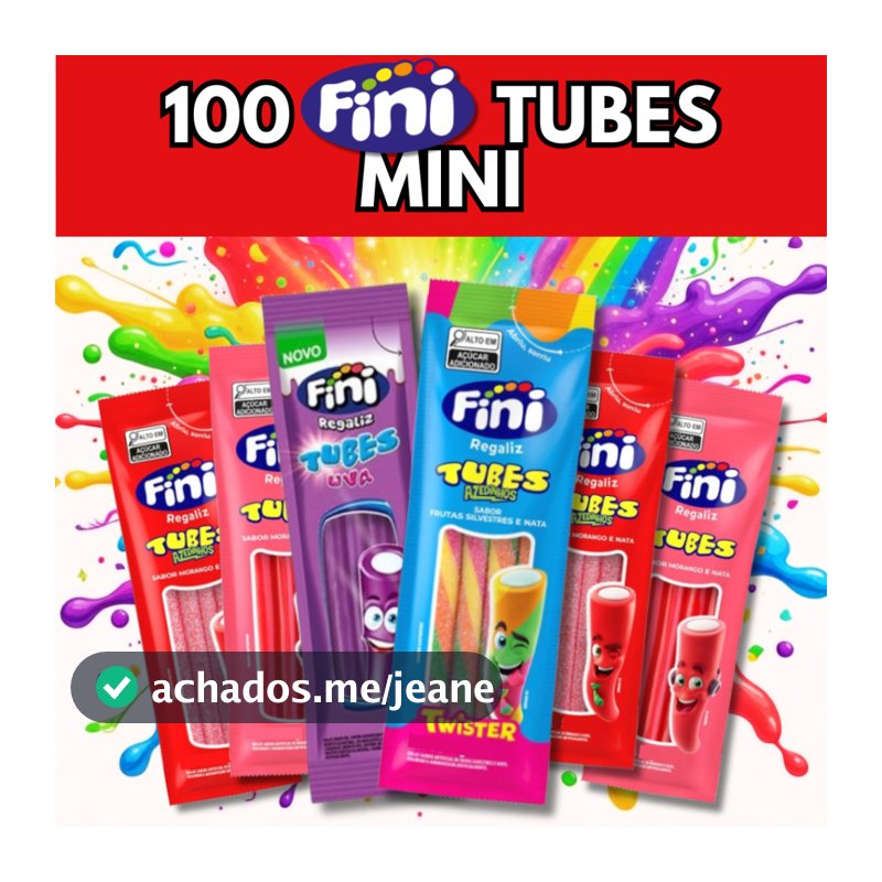 Mix 100 Bala Fini Mini Tubes Regaliz Sortidos