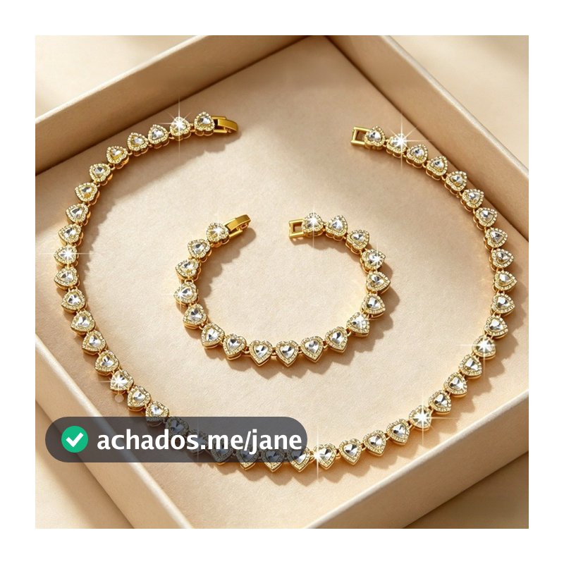 Conjunto De Joias De Aço Inoxidável Com Coração , Colar E Pulseira Antimanchas , Presente De Dia Das Mães Feminino