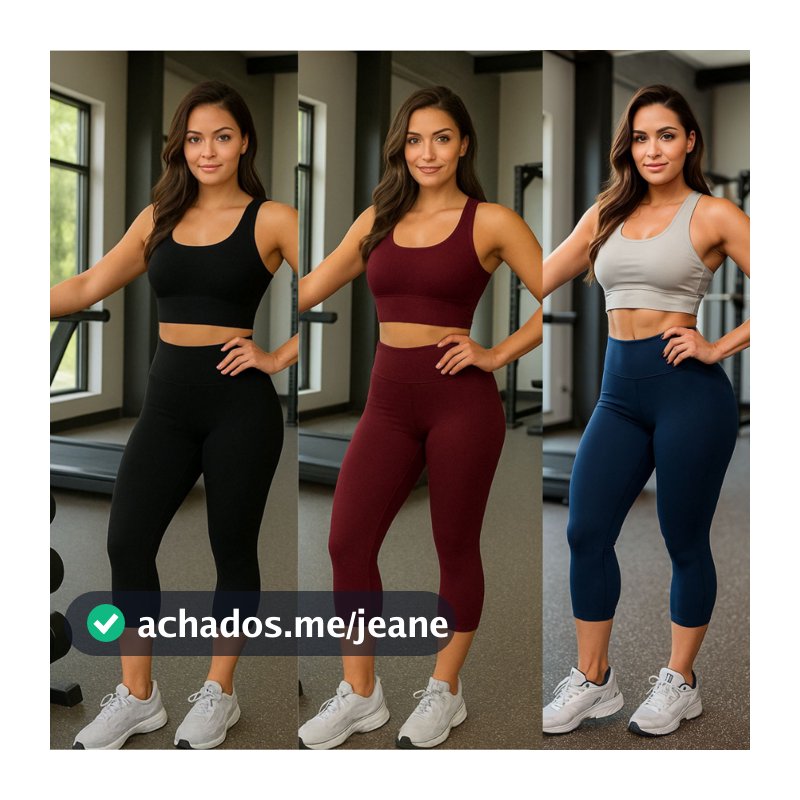 KIT 2 Corsário capri feminino legging academia suplex liso cintura Alta