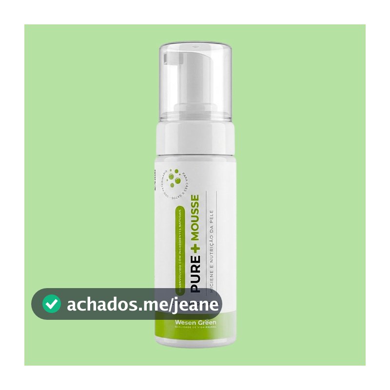 Pure+ Mousse para Alívio de Coceiras, Irritações, Pele Sensível, Auxilio da Limpeza | Wesen Green p/ Cães e Gatos