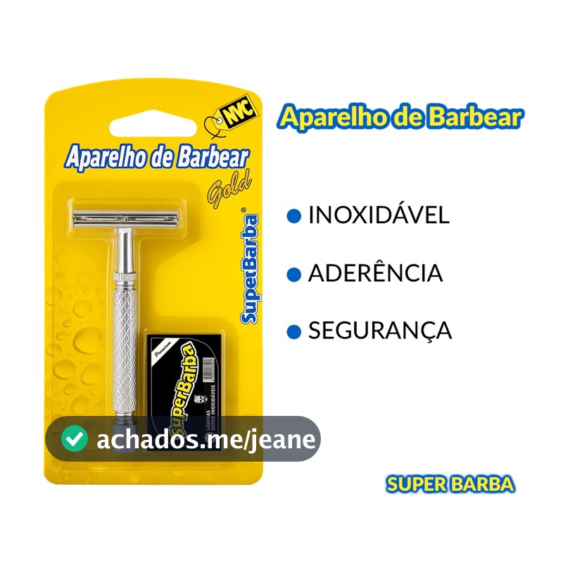 Aparelho De Barbear Super Barba Metal Gold Com 5 lâminas Premium