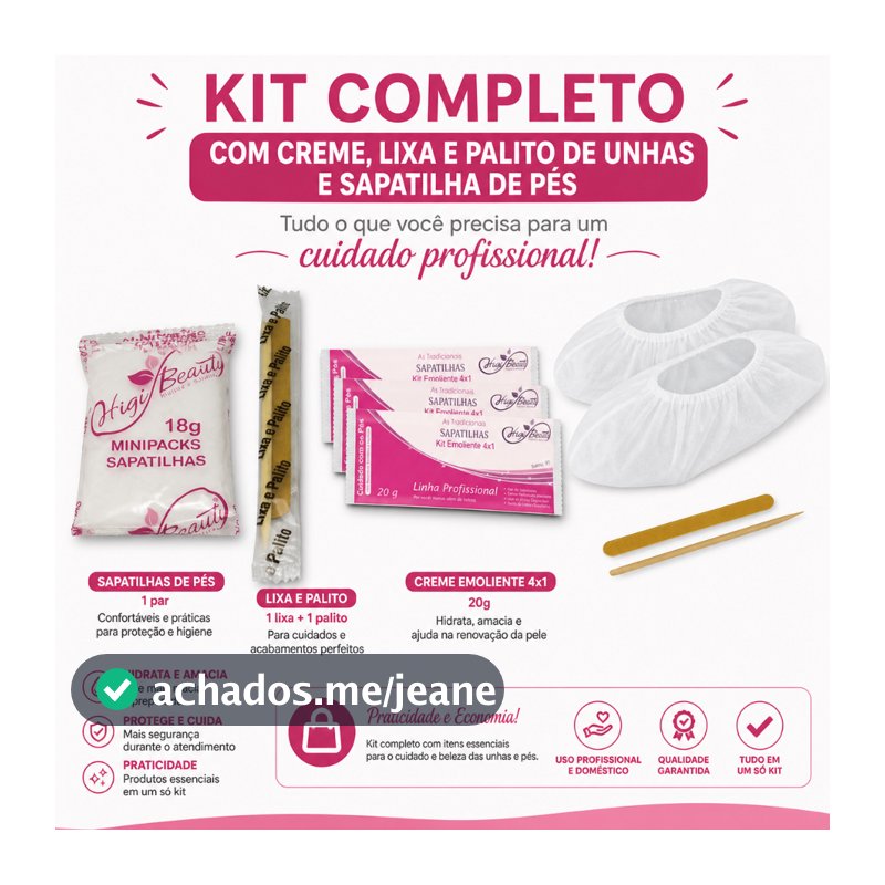 Kit Pedicure Manicure Completo Utensílios Tradicional Creme Lixa Palitos Para Tratamento das Unhas