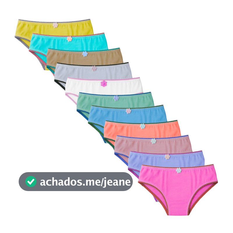 Kit 10 Calcinha Infantil De 01 a 12 Anos 100% Algodão