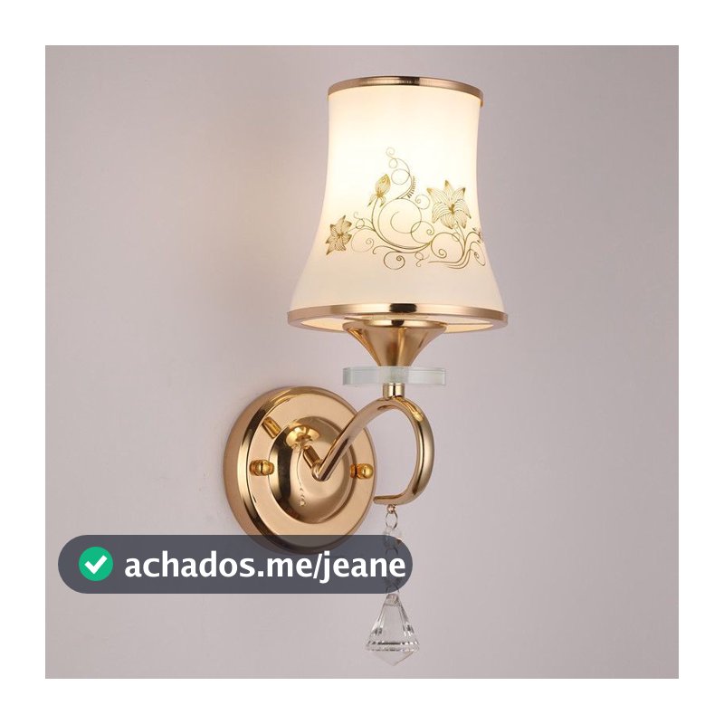 Arandela Dourada Para Casa, Lâmpada De Parede Decorativa De Vidro Adequada Sala De Estar, Quarto, Restaurante